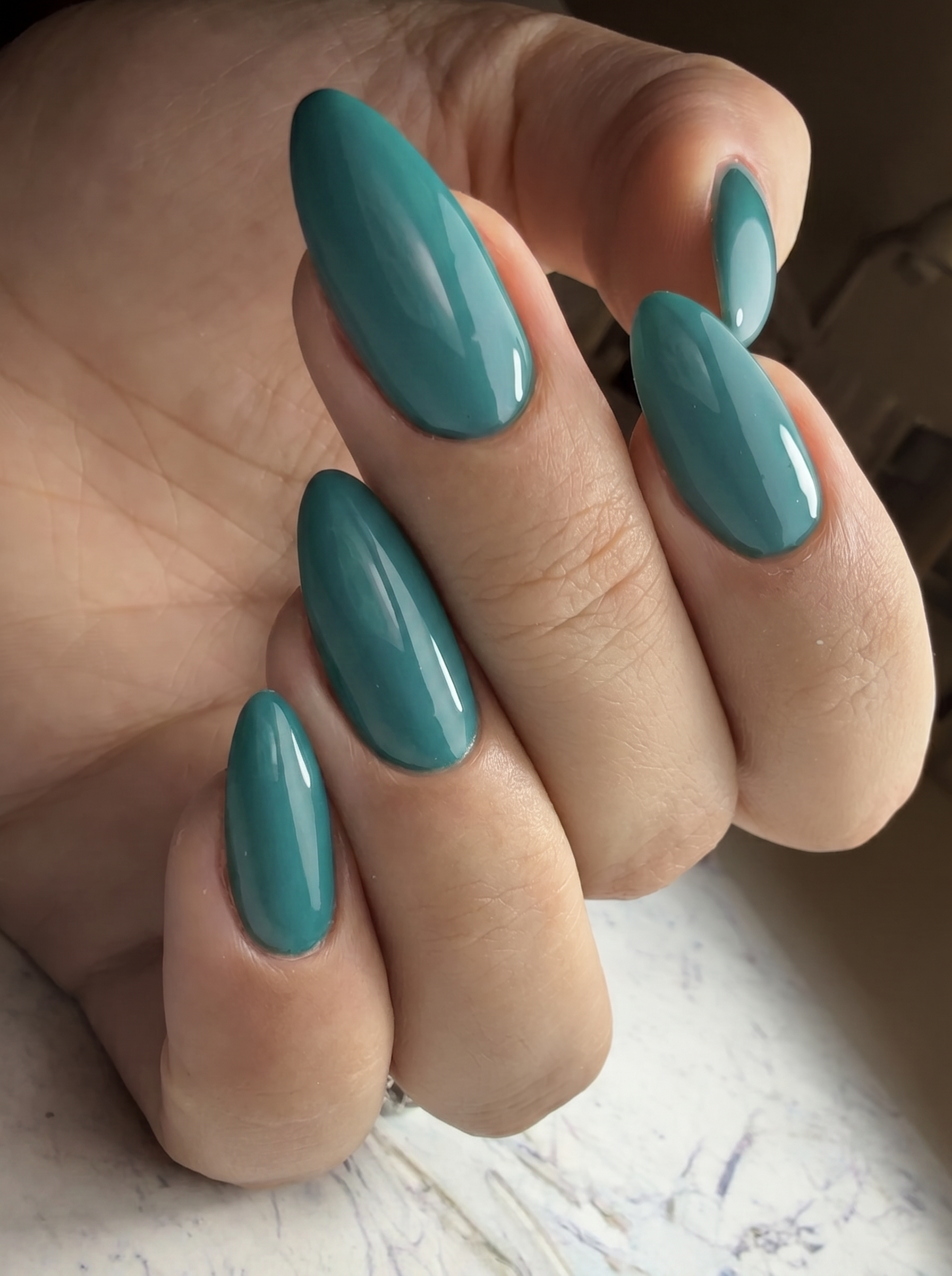 Jade Gel Polish on nails