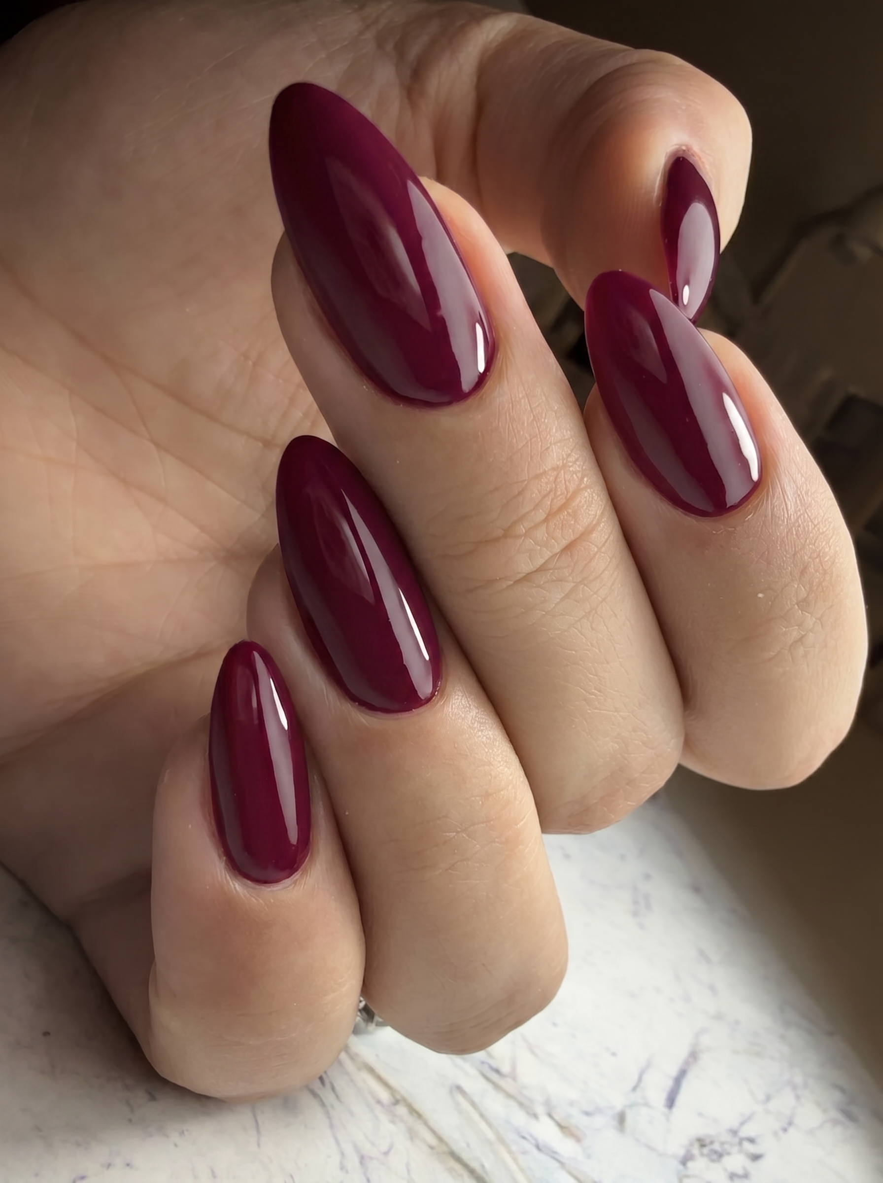 Her Majesty Bordeaux on nails