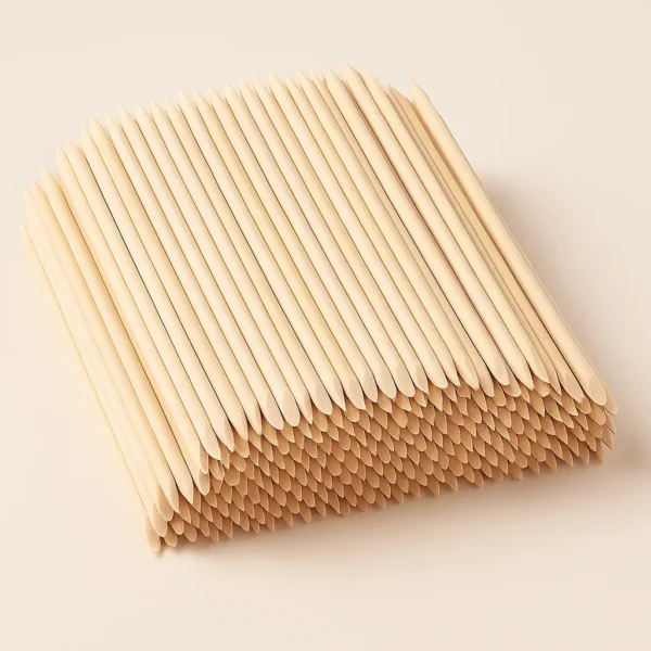 100pcs Orange Wood Sticks – Disposable Cuticle Pushers & Nail Cleaning Tools - Image 3